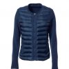 100g quilted jacket with stretch knit inserts
