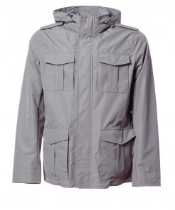 Field jacket in poli effetto cotone foderato