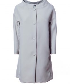 Diagonal woven fabric overcoat