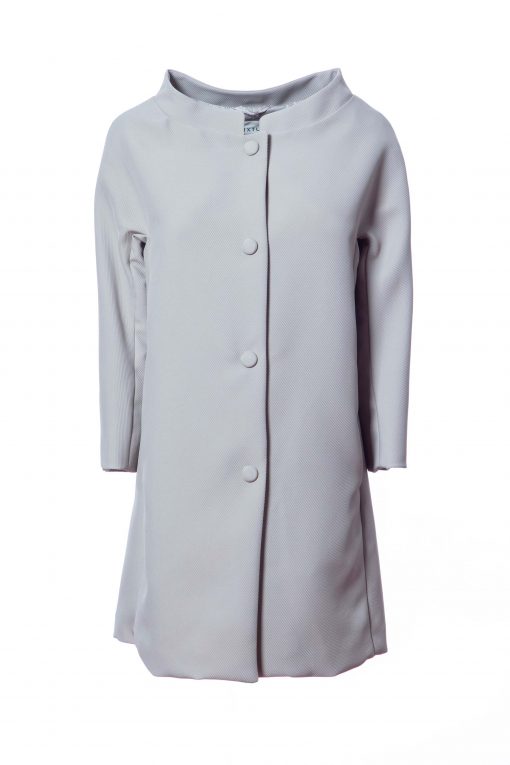 Diagonal woven fabric overcoat